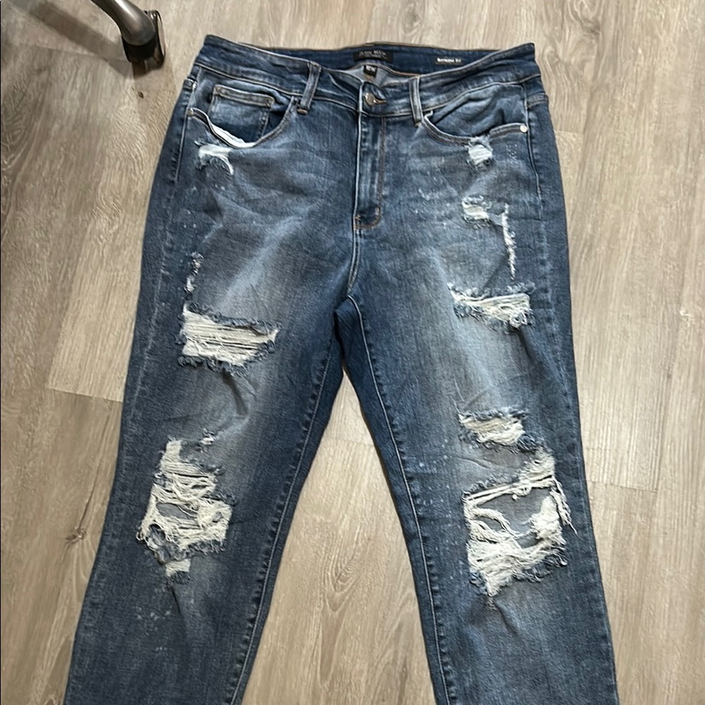 Distressed Blue Jeans
